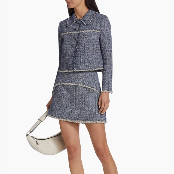 Proenza Schouler White Label Multi Blue Tweed Miniskirt Size 4 - Picture 6 of 8